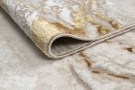 "Adina" Luxury Area Rug in Beige and Gold Abstract Design