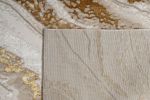 "Adina" Luxury Area Rug in Beige and Gold Abstract Design