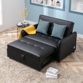 Orisfur. 51" Convertible Sleeper Bed, Adjustable Oversized Armchair with Dual USB Ports for Small Space (Color: as Pic)