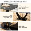 Table and chair set, modern dining table, patterned table top and black MDF table legs, soft and comfortable dining chair, perfect for dinner, meeting