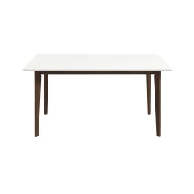 Carlos Solid Wood White Top Dining Table (size: 47")